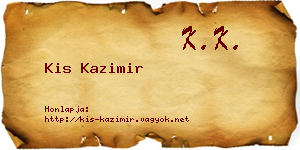 Kis Kazimir névjegykártya